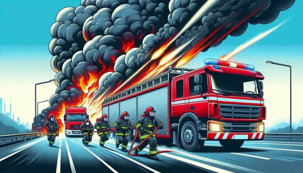 Caminhão de carga que pegou fogo após vazamento de gás não deixou feridos
